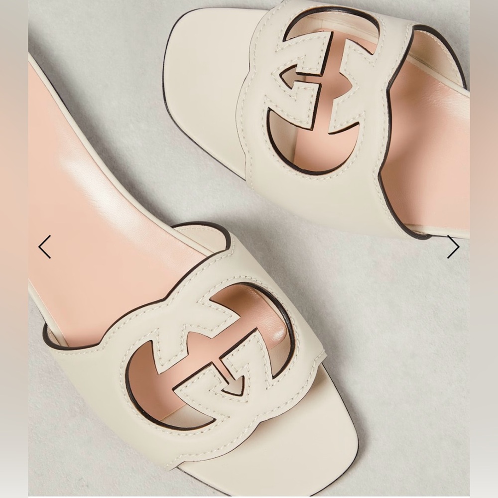 Gucci Interlocking G Cutout Leather Sandals